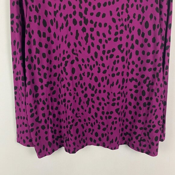 Chicos Touch of Cool Dot Layering Tee T Shirt SIze 3 US XL Purple Black - Picture 4 of 10